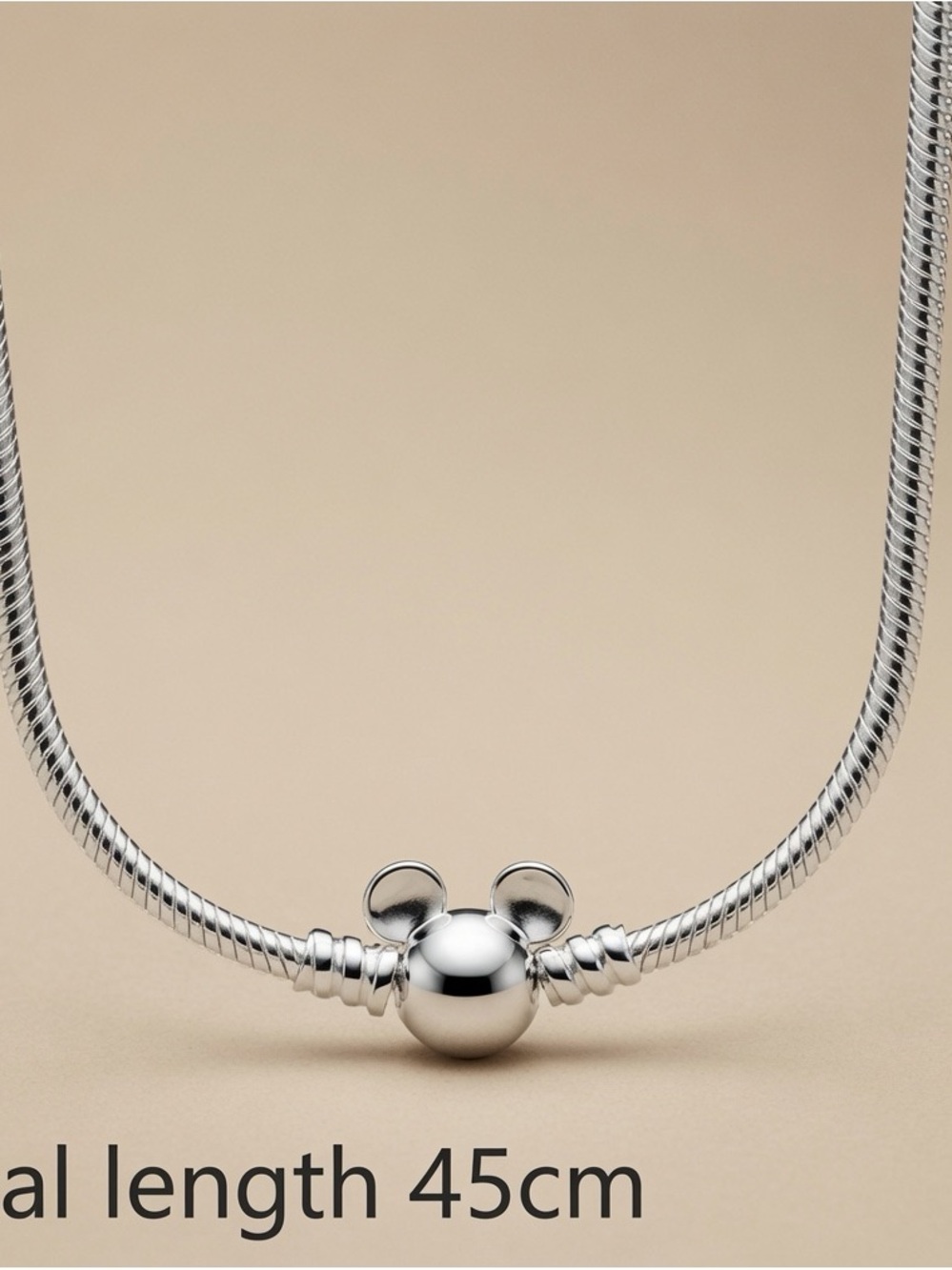 Sterling Silver Mouse Charm Necklace - Silver - Picture 2 of 3